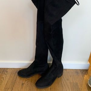 Thigh high black boots